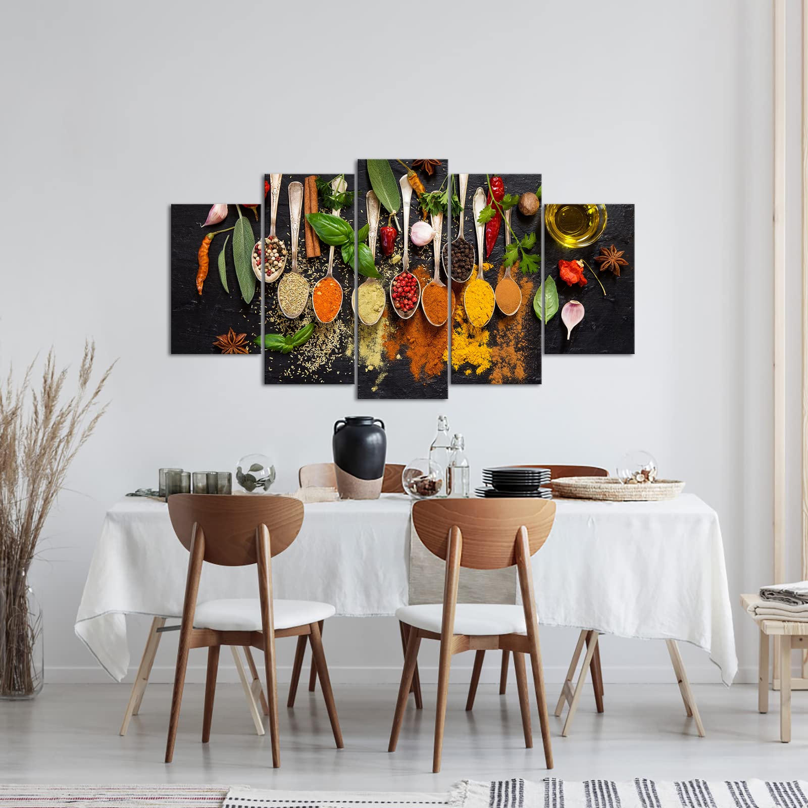 Amazon.com: Large 5 Piece Kitchen Wall Art Various Herbs and