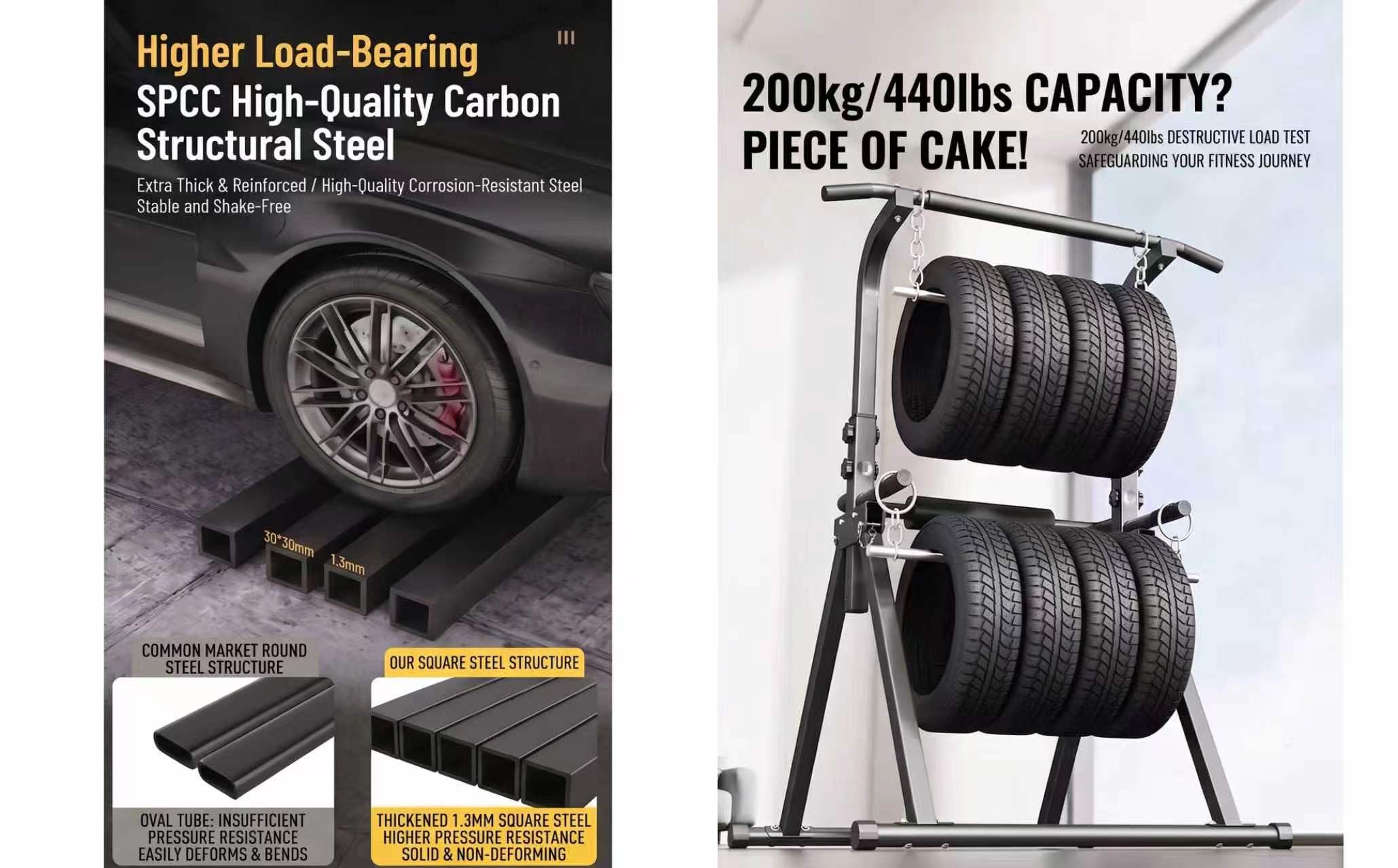 COMINGFIT Power Tower mit Klimmzugstange, klappbarer Dip-Station, und höhenverstellbarer Stange, stabile und stabile Dreiecksstruktur, Multifunktionsgeräte für Krafttraining und Heimfitness