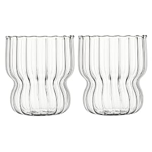 2 Pack Drinking Large-Capacity Glasses Glass Cup Creative Glassware Heat-resistant Drinking Glasses Cocktail Glasses Use for Tableware Flower