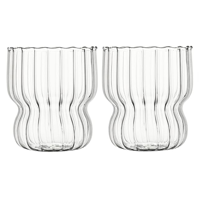 2 Pack Drinking Large-Capacity Glasses Glass Cup Creative Glassware Heat-resistant Drinking Glasses Cocktail Glasses Use for Tableware Flower