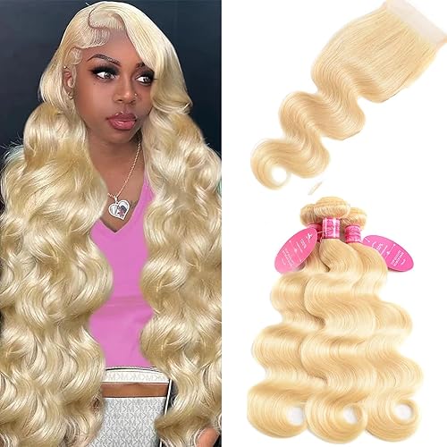Vallbest 613 Bundles Human Hair with Closure 20 22 24