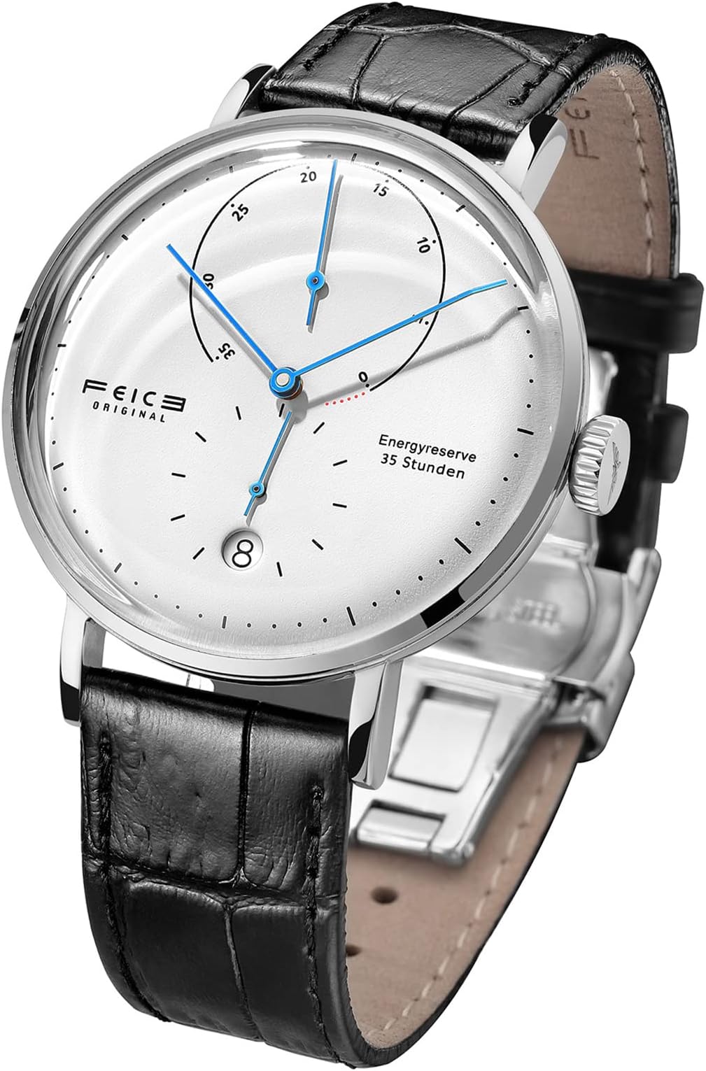 FEICE Armbanduhr Herren Analog Mechanisch Uhr Automatikwerk mit Gewölbtes Glas Kalender Bauhaus Ø42mm - FM202