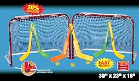 EZGoal Double Mini Folding Goal&comma; Red&sol;White 30" x 22"