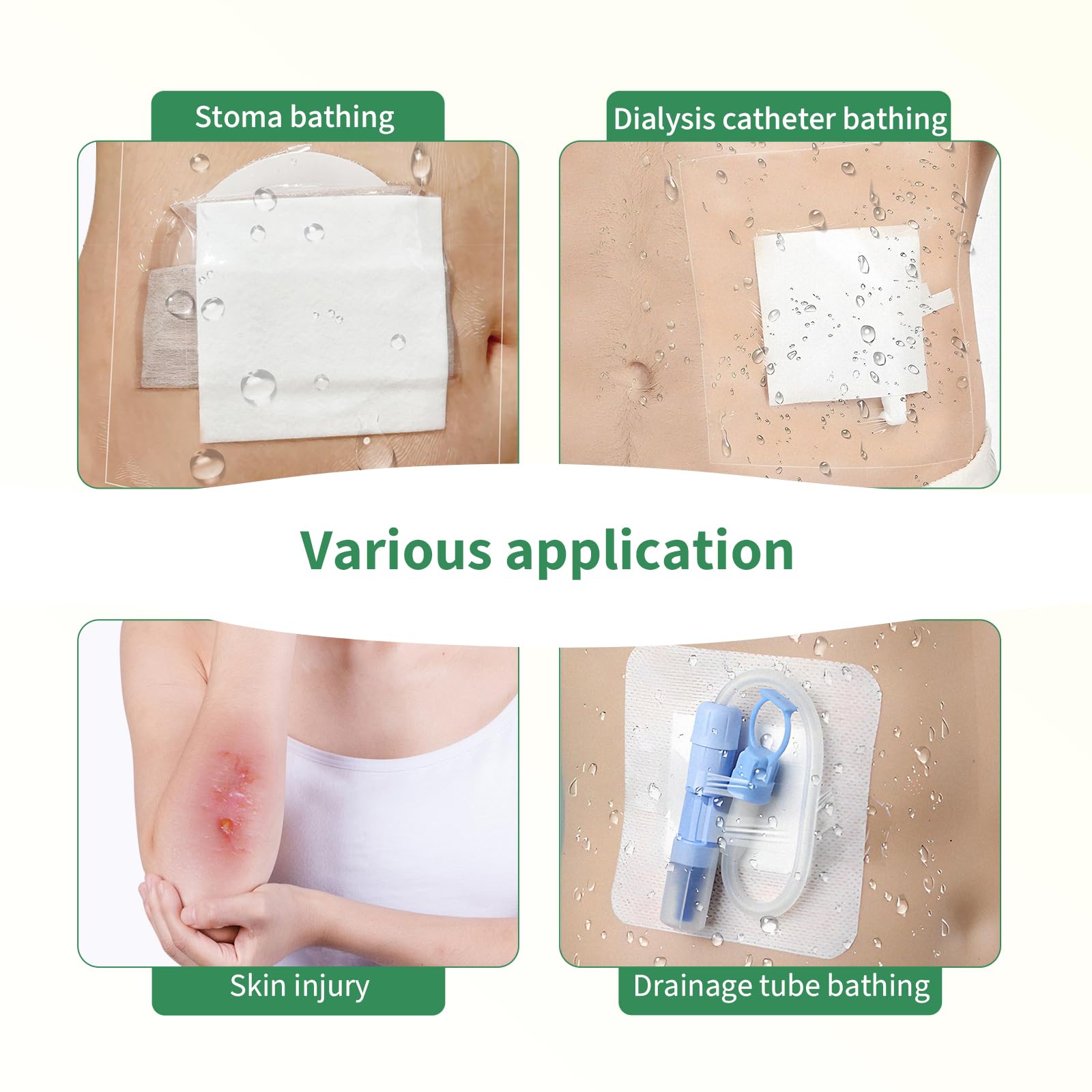 DERAYMI 50pcs Stoma Zubehör Stomabeutel Abdeckung, 25×25cm Duschschutz Wasserdichtes Ostomy Bag Protectors Für Kolostomie, Ileostomie Und Urostomie