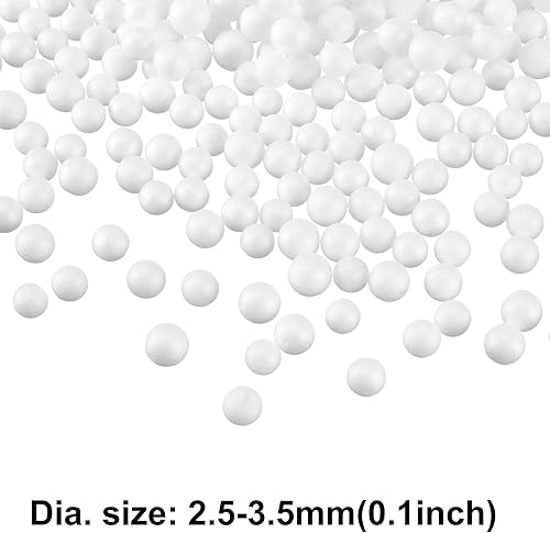 Miniatura 3 de uxcell Paquete de 4 bolas redondas de espuma de poliestireno blancas de 0.1 pulgadas para artes, manualidades, decoraciones de fiesta, rellenos de