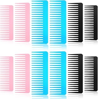 12 Pieces Large Hair Detangling Comb Wide Tooth Comb for Curly Hair Wet Dry Hair, No Handle Detangler Comb Styling Shampoo...