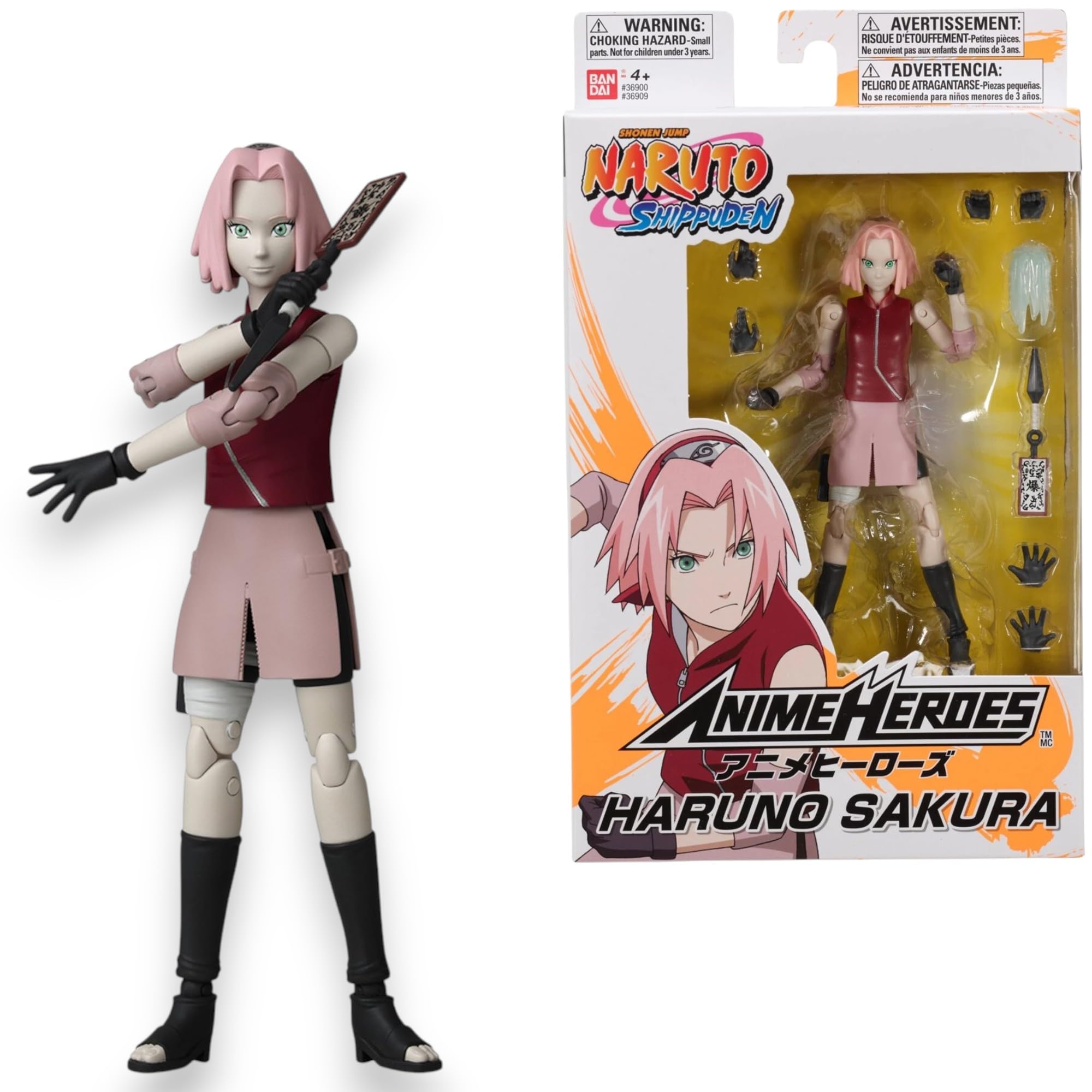 BANDAI Anime Heroes Naruto Haruno Sakura Action Figure