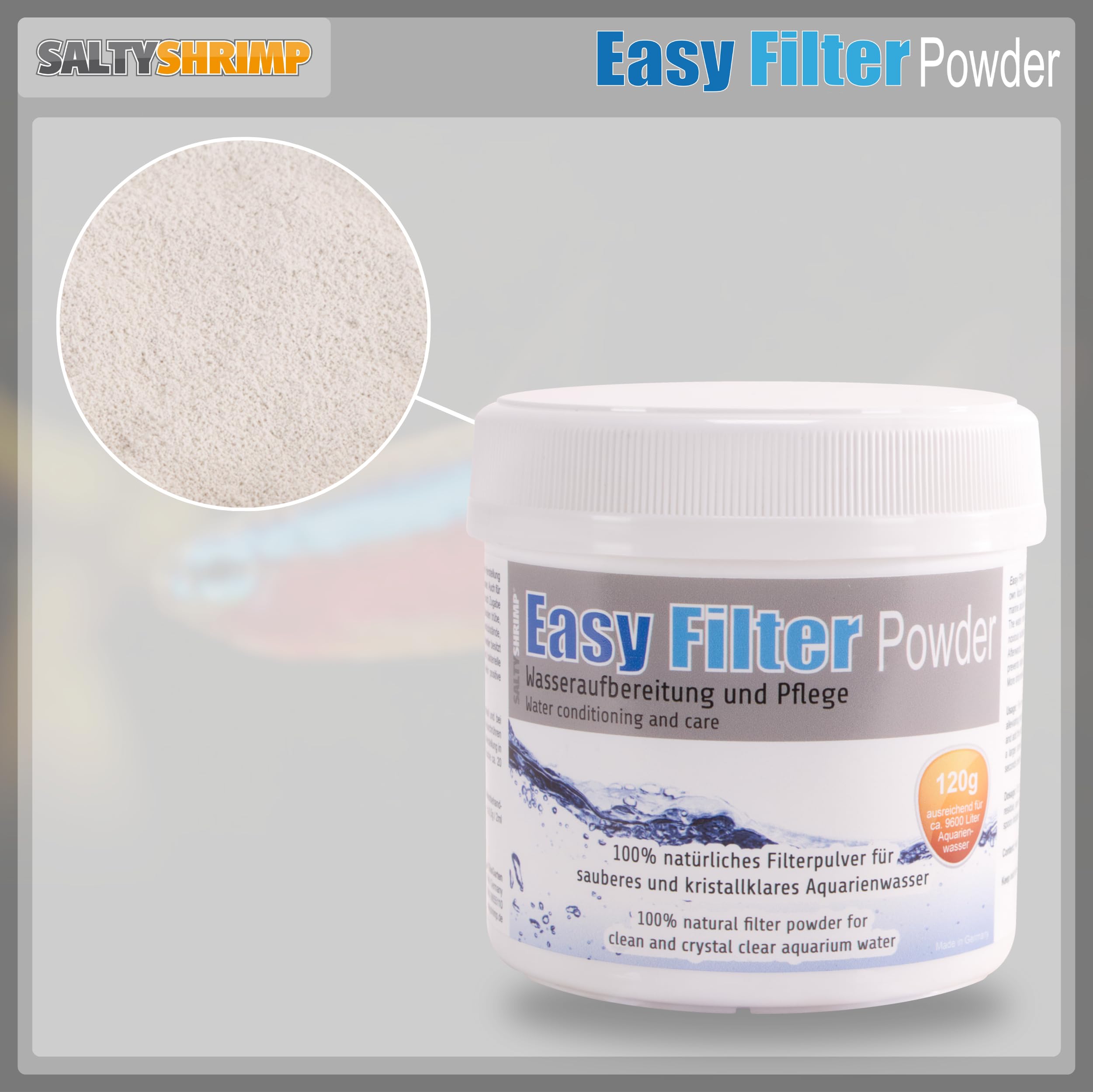Easy Filter Powder | 120g – flüssiges Filtermedium. Entfernt schädliche Stoffe wie Chlor, Pestizide, Chemikalien, Schwermetalle & Medikamentenrückstände