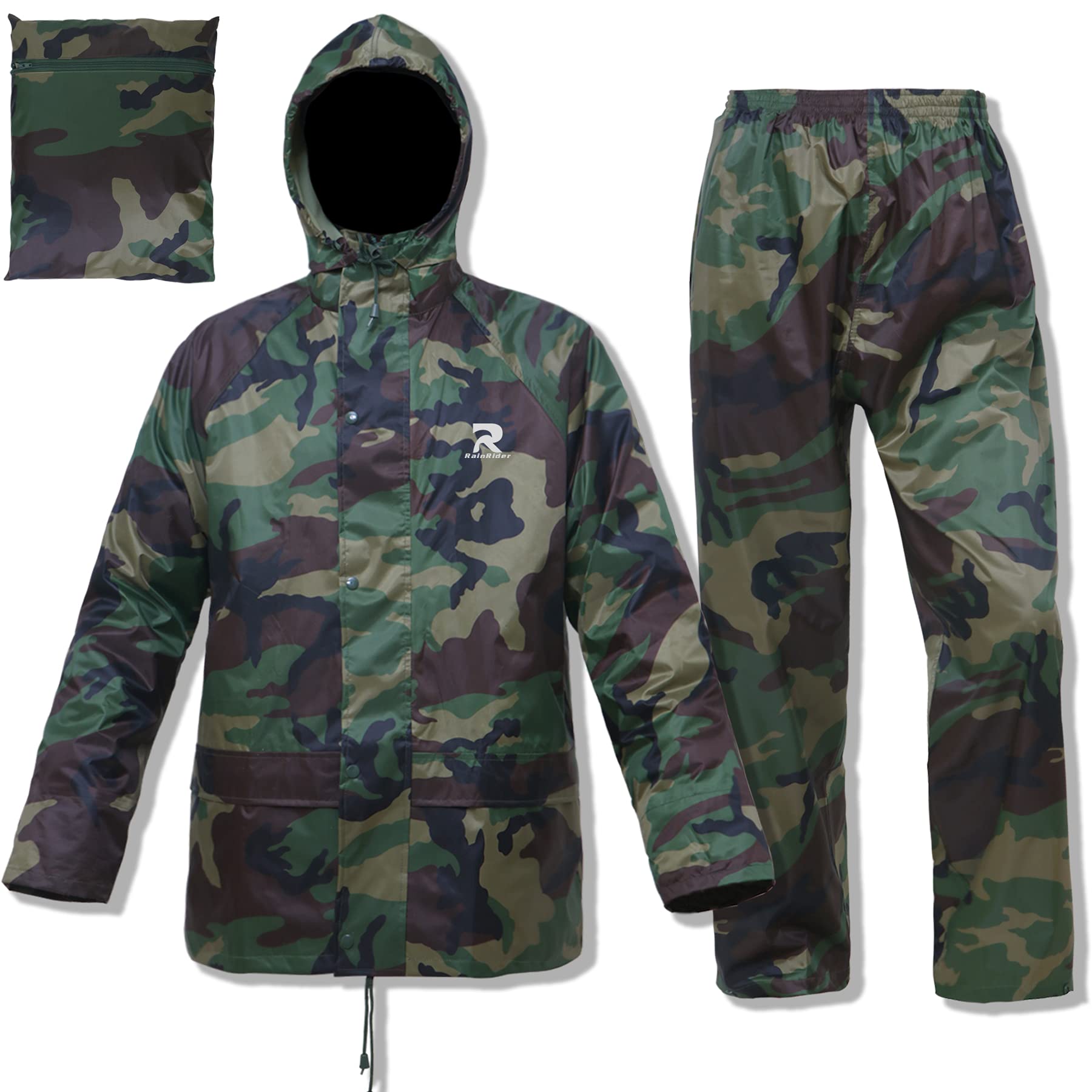 RainRiderRain Suits Safety Rain Jacket with Pants High Visibility Reflective Rain Gear