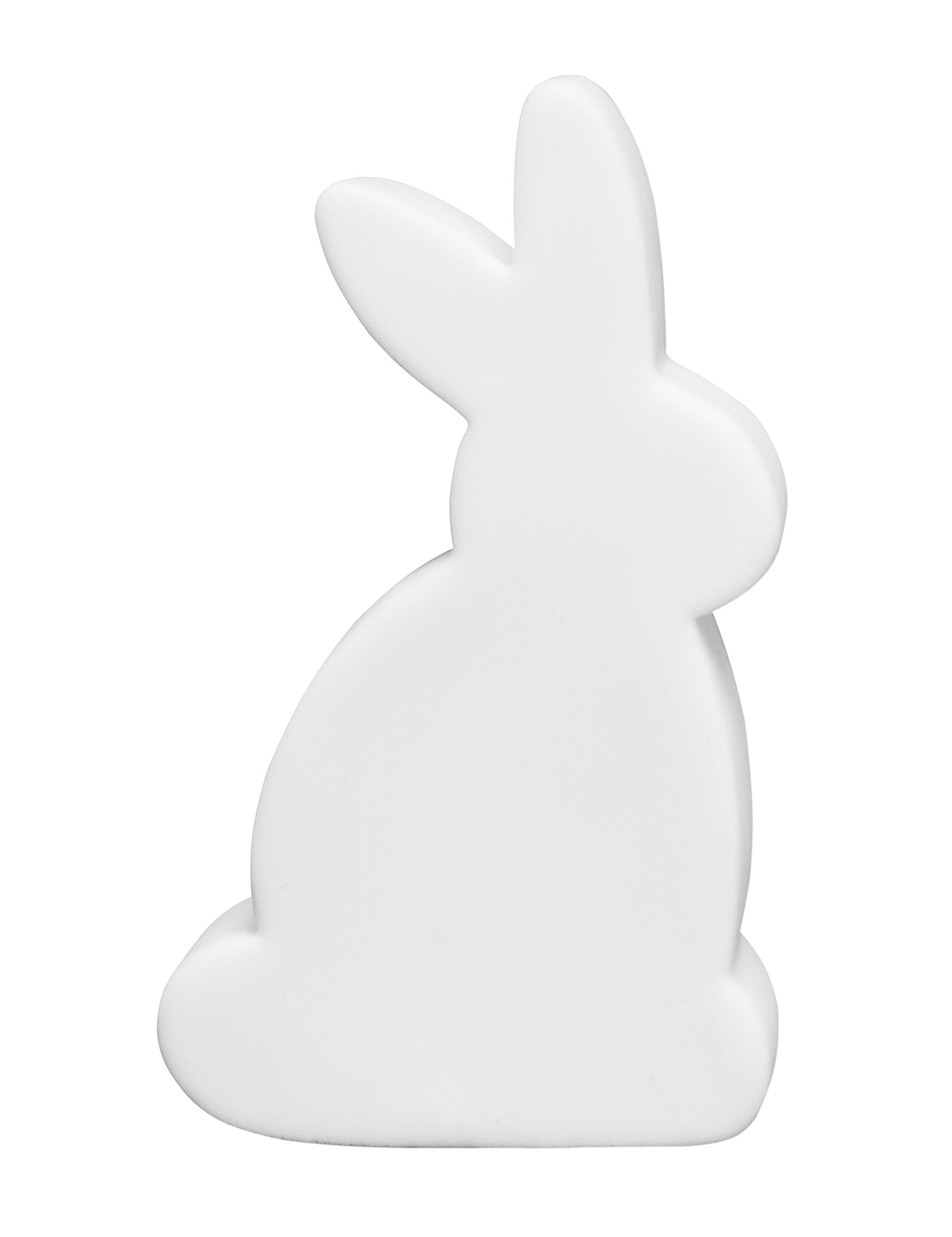 8 seasons design | Lampa zewnętrzna LED zając Solar Shining Rabbit (50 cm wysokości, ciepła biel, czujnik zmierzchu, zewnętrzny panel, lampa ogrodowa, na zewnątrz), biała