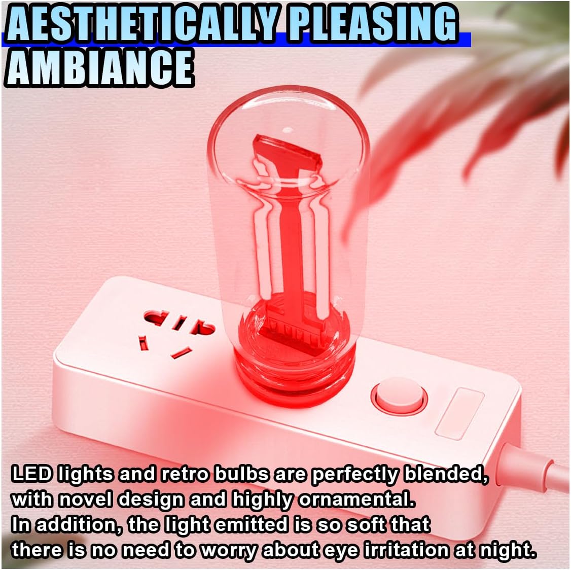 USB LED Car Interior Atmosphere Light, Portable Mini Ambient Light Retro Car Lamps, Plug-in USB Touch Control LED Night Light Auto Interface Charging Lamp for Cars Hallway Bedroom (Red)