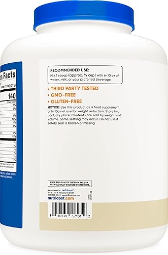 Vista 4 de Nutricost - Proteína aislada de suero de leche en polvo, sabor vainilla, 5 libras