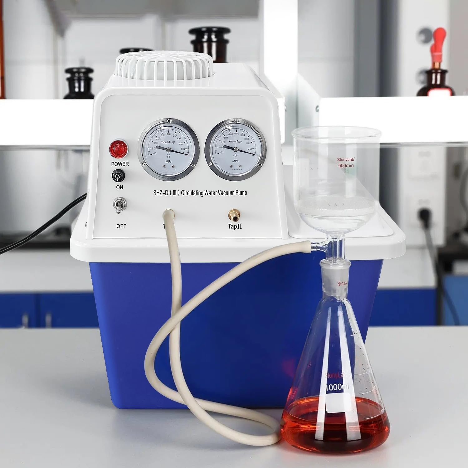 Professioneller Labor-Rotationsverdampfer, Wasserumwälz-Vakuumpumpe mit 15l Fassungsvermögen, 2 Vakuumköpfen, 80l/min, elektrische Flüssigkeitsvakuumpumpe für Lösungsmittelrückgewinnung