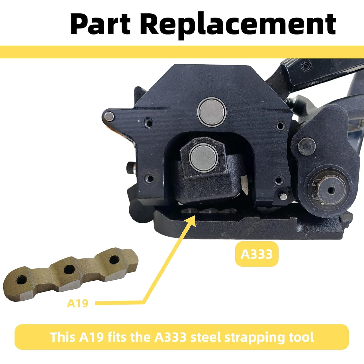 Replacement Die Half A19 for A333 Steel Strapping Tool