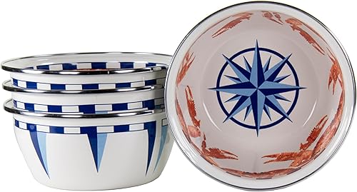 Miniatura 10 de Golden Rabbit Enamelware - Ensaladeras de 24 onzas, Aspen Grove, juego de 4
