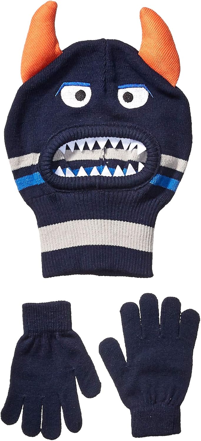 Spotted Zebra Boys' Hat Scarf Mittens Gloves Cold Weather Accessories Sets: Clothing