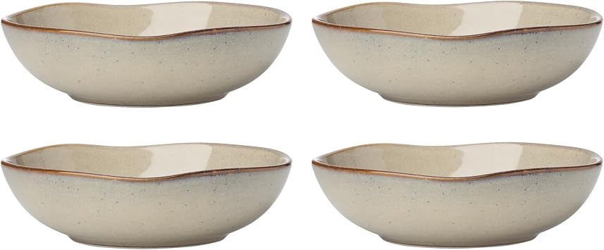 Oneida Dinnerware Set, Organic Shades Oatmeal Pasta Bowls, Set of 4, Service For 4, Dishwasher and Microwave Safe, Made of Stoneware, Salad Bowl, Pasta Bowl, Home, Kitchen & Dining Ivory, 4 Pieces