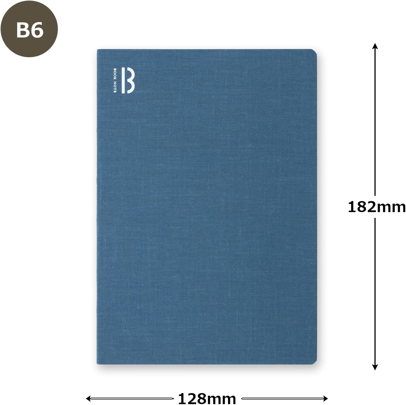 Watanabe BN-B6-G-BL Binding Notebook, B6, Grid, 0.2 inches (5 mm), Book Notebook, Denim Blue