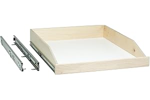 Slide-A-Shelf Slide-Out Shelf: Maple Wood Front with Full Extension Rail