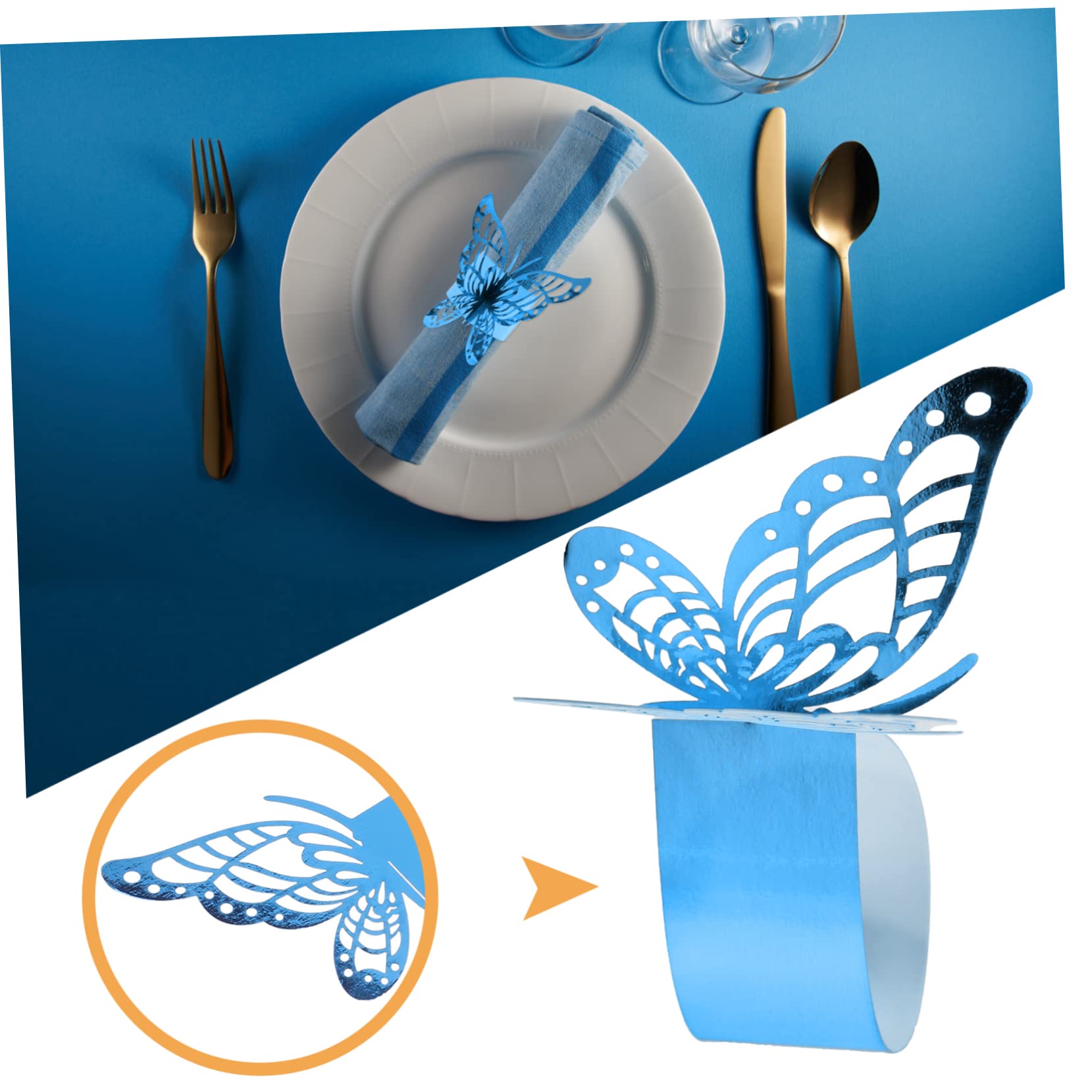 Zerodeko 150pezzi Pz Portatovaglioli Carta Forma Di Farfalla Per Matrimonio Compleanno e Feste Decorazione Elegante Per Tavola Di Accessori Festivi Perlato
