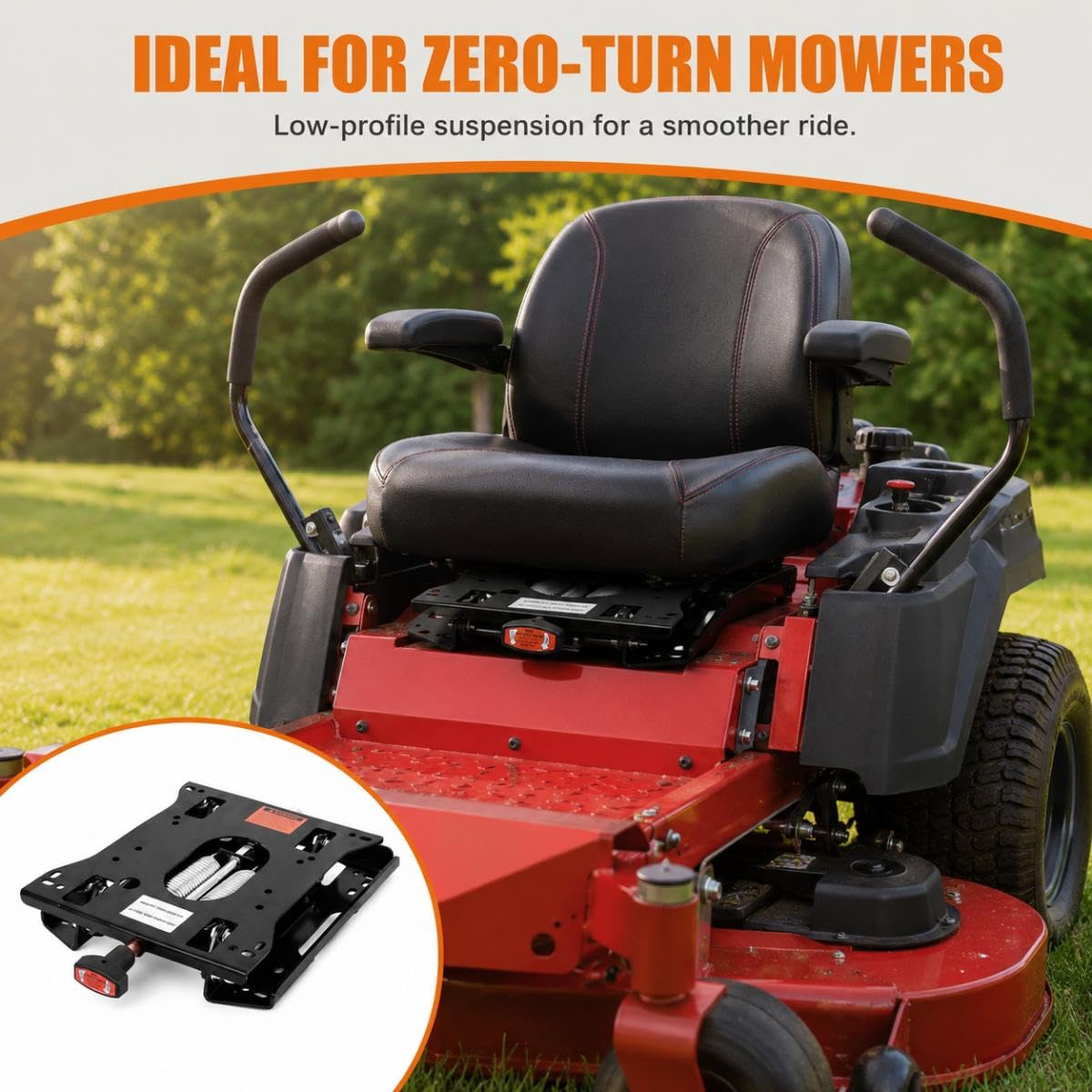 Sitzfederungssatz für Bad Boy Mowers ZT 2007-2012 | Sitzgleitschiene Zero-Turn-Rasenmäher Sitzfederung Einstellbare Traktor-Sitzfederungssatzompatibel Gabelstapler Bulldozersitz
