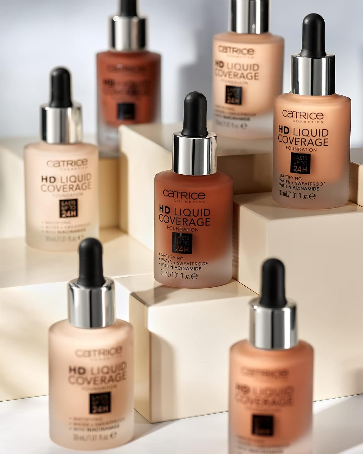 Catrice | HD Foundation 44 & The Perfector Poreless Blur Primer Bundle | Full Coverage Makeup | Vegan & Cruelty Free