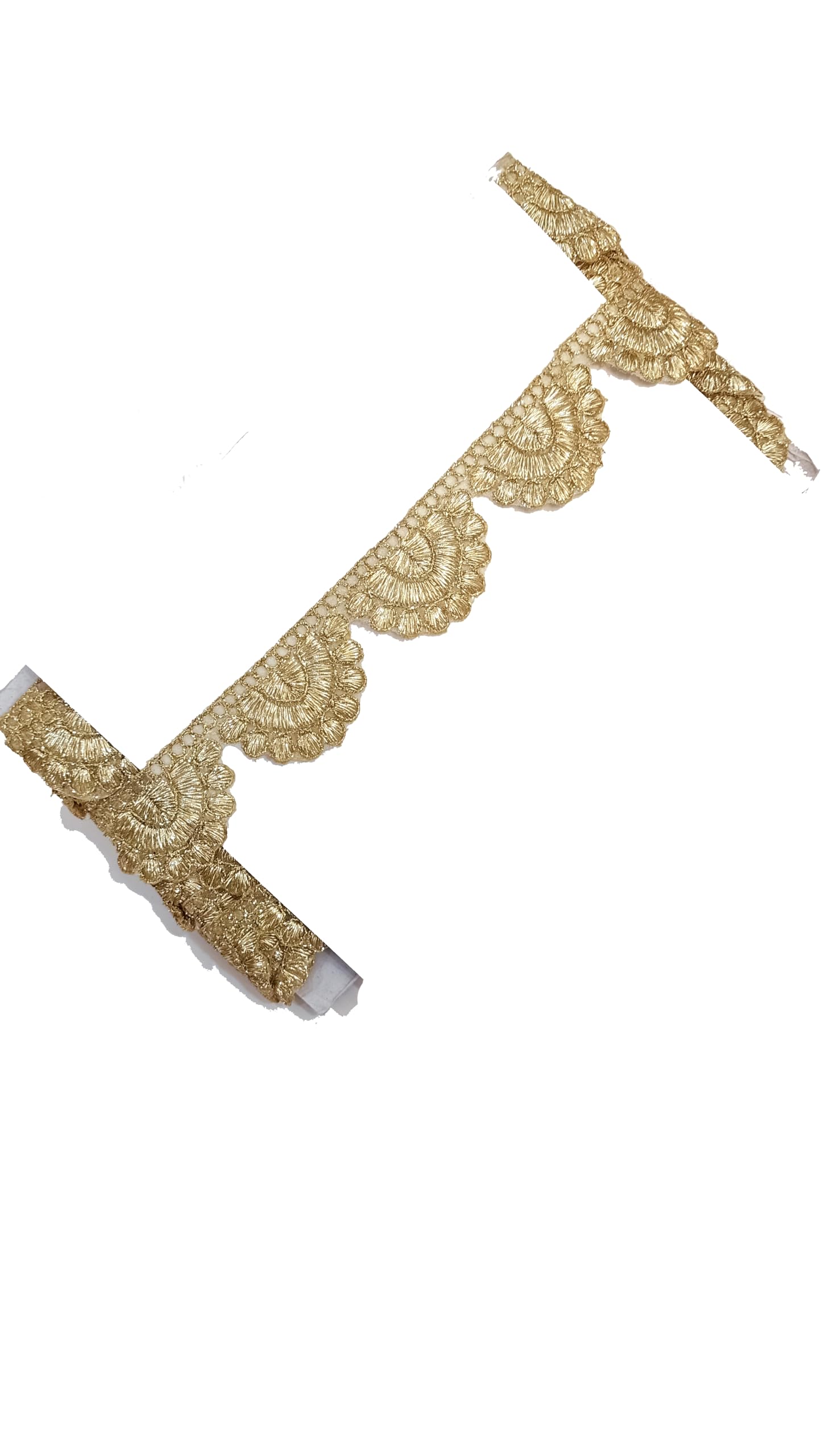 RN Creation Saree Laces Borders Material Cutwork Embroidery Design Zari Work for Blouse Dress Lehenga Dupatta Choli Palazzo Anarkali Kurti Craft Home Decor etc.9 Mtr Ribbon Roll (Rose Gold