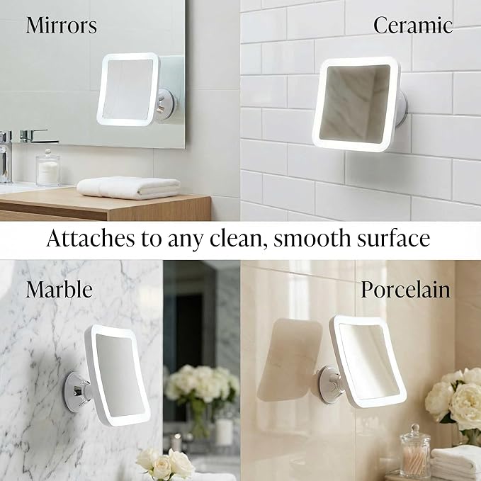 Espejo de Maquillaje con Luz LED y Aumento 10X Fancii - Portátil, Inalámbrico miniatura 6