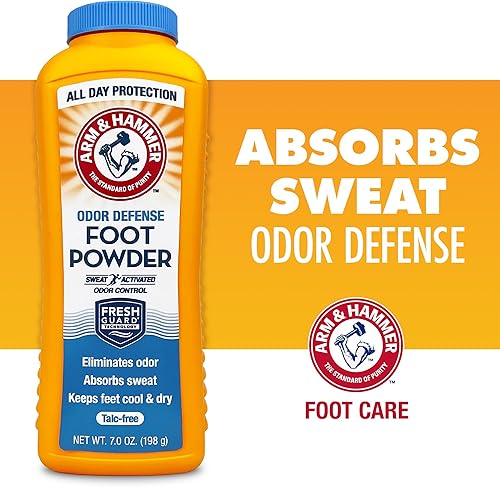 Miniatura 2 de Arm & Hammer Polvo para pies para zapatos y pies, sin talco, control de humedad y olor para hombres y mujeres, 7 onzas (paquete de 3)