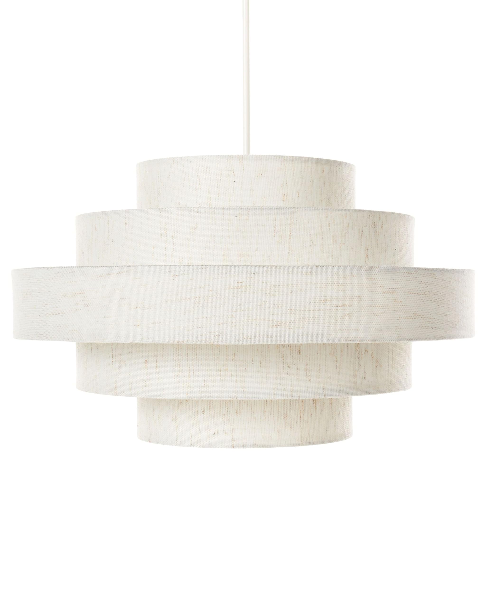 Beliani Hängelampe Leinen Stoff Schirm creme weiß modernes Design Hängeleuchte Erebato