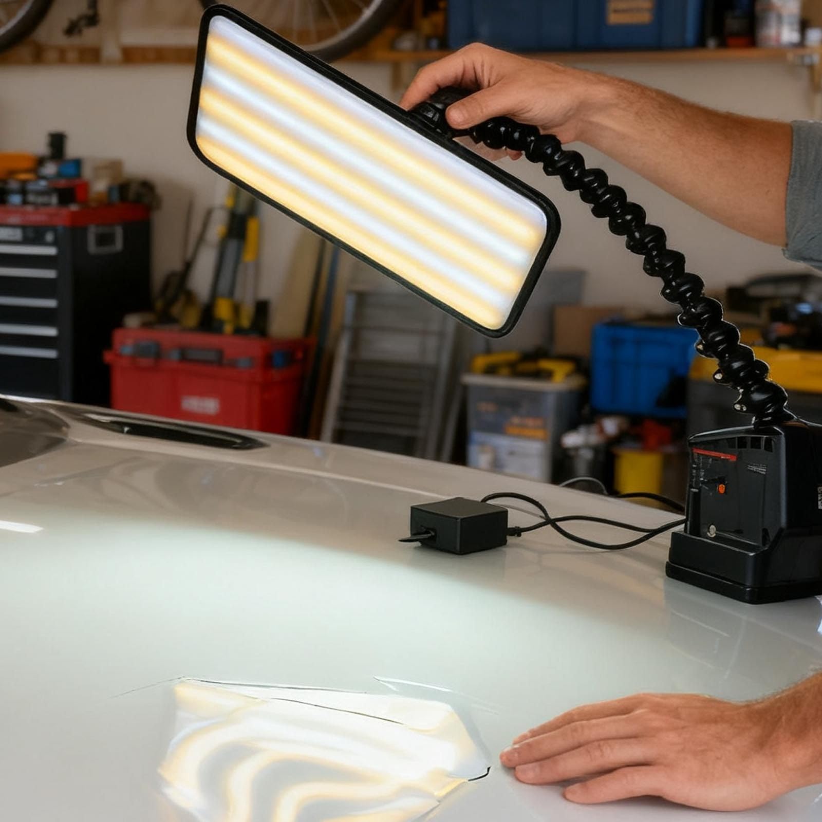 Verbessertes 6-Farbige Licht Erkennung Von Dellen In Der Karosserie-Led-Pdr-Lampe-360°-Hochleistungssaugnapf/Helligkeit&Farbe Einstellbar-FüR Professionelle Mechaniker,Mobile Reparaturen A