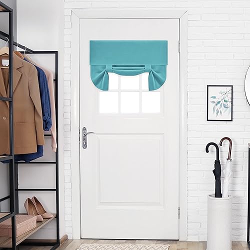 Miniatura 66 de Deconovo Cortina opaca de Navidad para puertas de vidrio y luces laterales, panel de privacidad con aislamiento térmico con doble bolsillo para