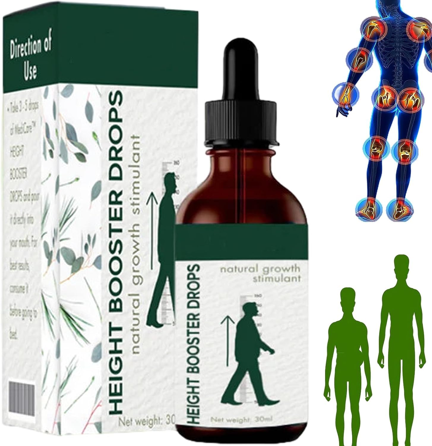 Height Booster Drops,Height Growth Drops,Medicare Height Booster Drops,Height Growth Oil for Adolescent Bone Growth, Reach Your Maximum Height (1PC)