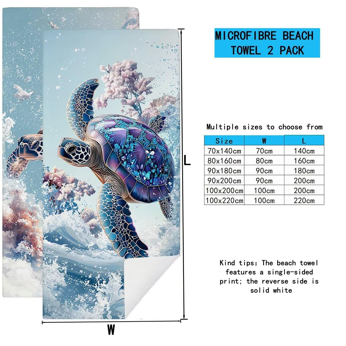 Ręcznik plażowy z mikrofibry, duży ręcznik plażowy 90 x 200 cm 2 sztuki, damski ręcznik gimnastyczny szybkoschnący, odporny na piasek ręcznik z mikrofibry, lekkie ręczniki na siłownię dla kobiet