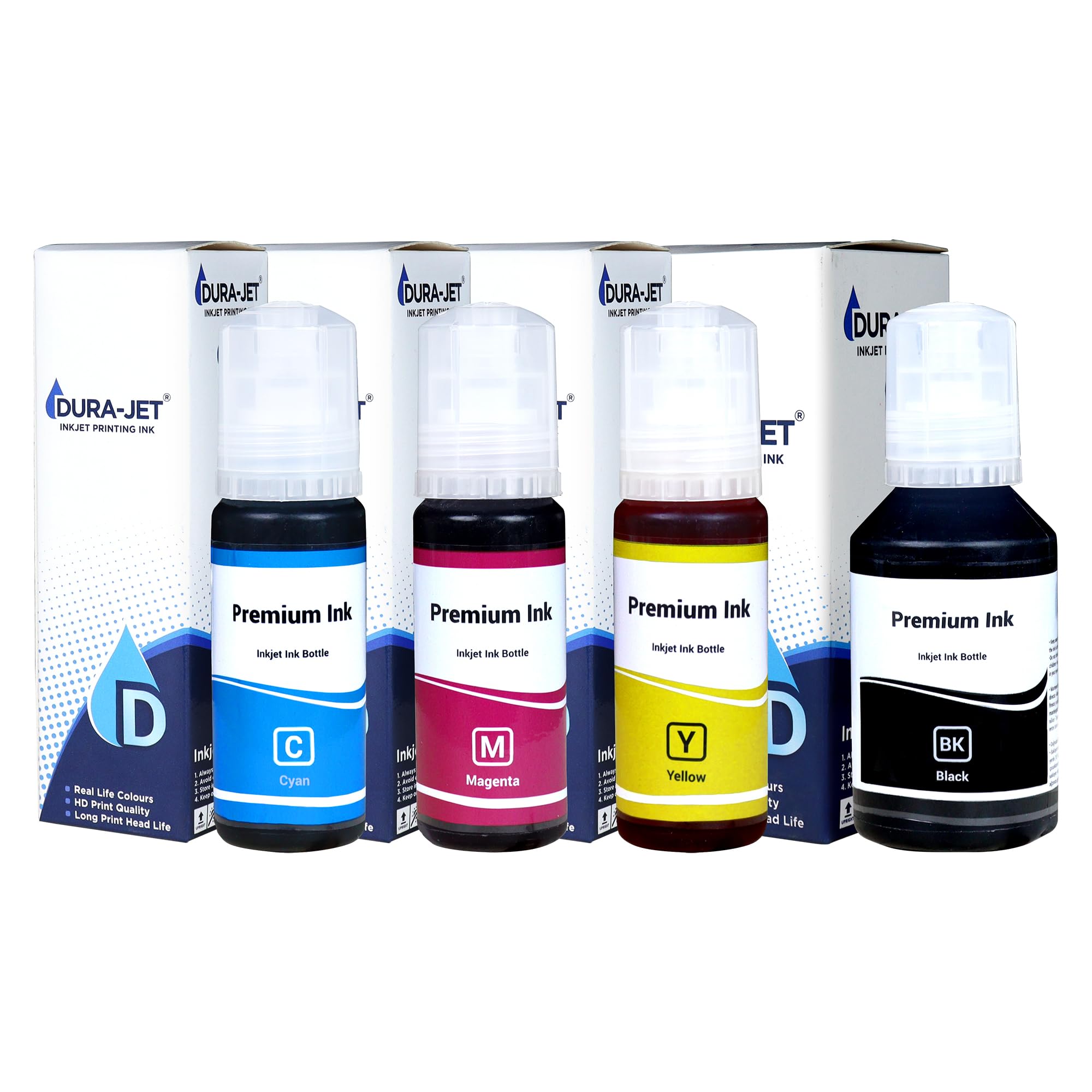 DURA-JET 008 Compatible Refill Pigment Ink for Epson L15150, L15160, L15140, L6490, L6460 Printer - Ink Bottle Set - 504016 (70gm C/M/Y, 120gm Bk)-image-32