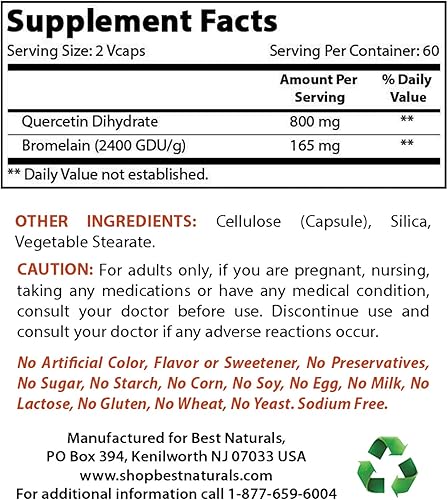 Miniatura 3 de Best Naturals NAC 600 mg y quercetina con bromelina