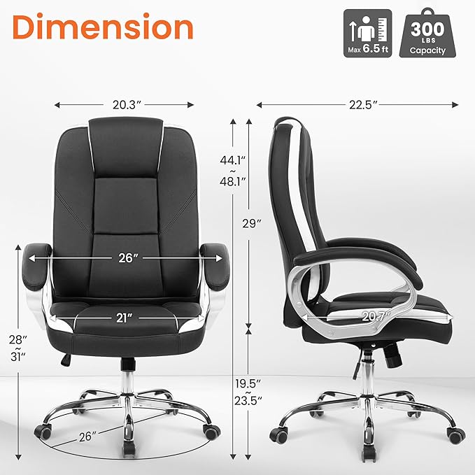 Silla de Oficina Ergonómica Giratoria con Respaldo Alto y So miniatura 3