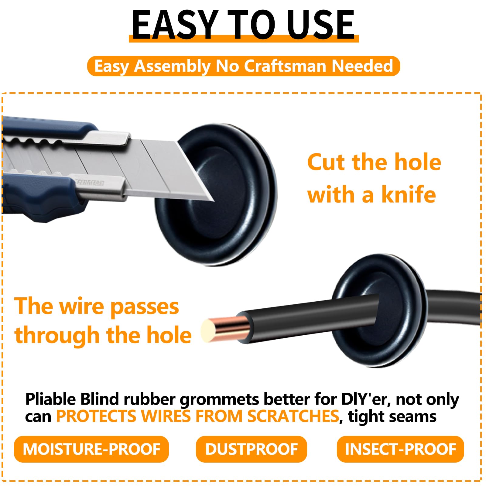 70 Rubber Grommets - Wiring, Automotive, Home -6