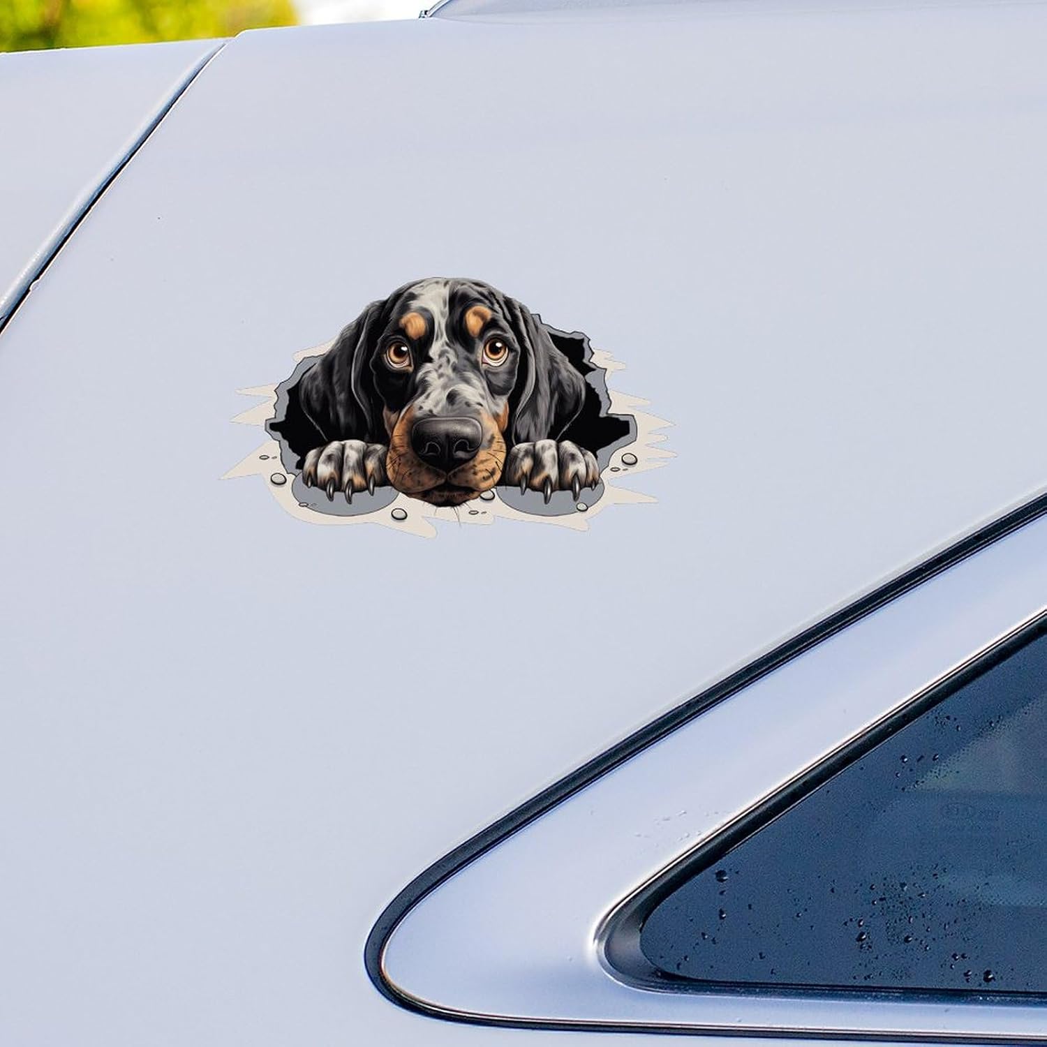 Bluetick Coonhound Dog Stickers for Car Dog Peeking Bumper Sticker Bumper Decor Waterproof Decal Funny Pet Dog Lover Gifts Car Decal Long-Lasting Durability Box Stickers Refrigerator Decals image 4
