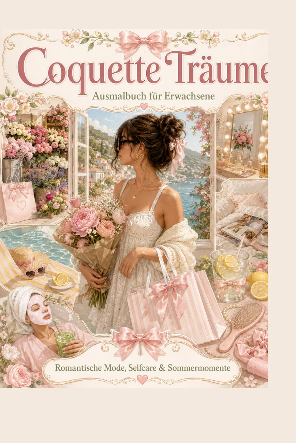 Coquette Träume - Ausmalbuch für Erwachsene: Romantische Mode, Selfcare und Sommermomente