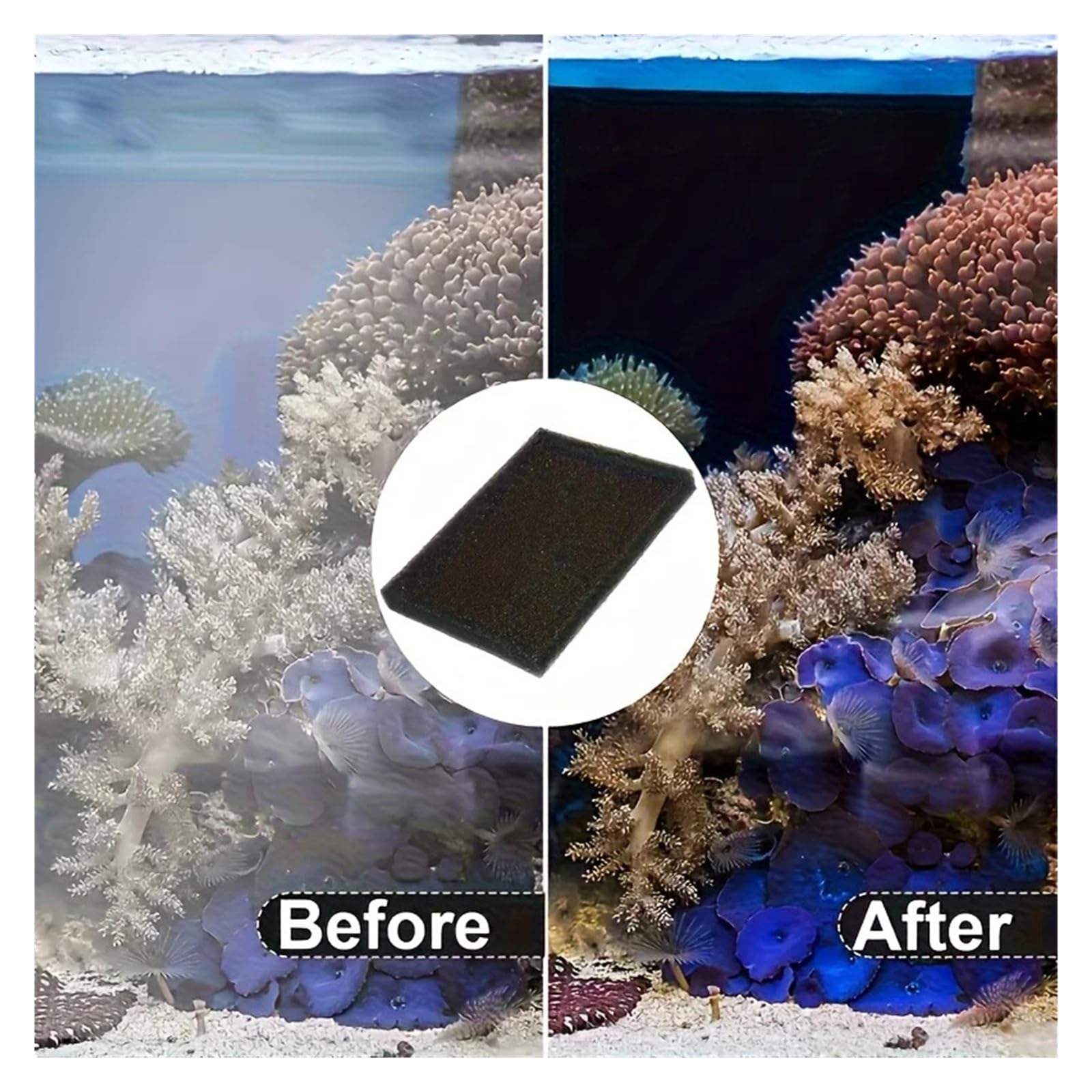 Almohadilla de filtro gruesa de alta densidad para acuario, corte a medida, para peceras, estanques, trampas de desechos y residuos mejora la claridad del agua (250 x 500 x 50 mm, 50 PPI S poro)