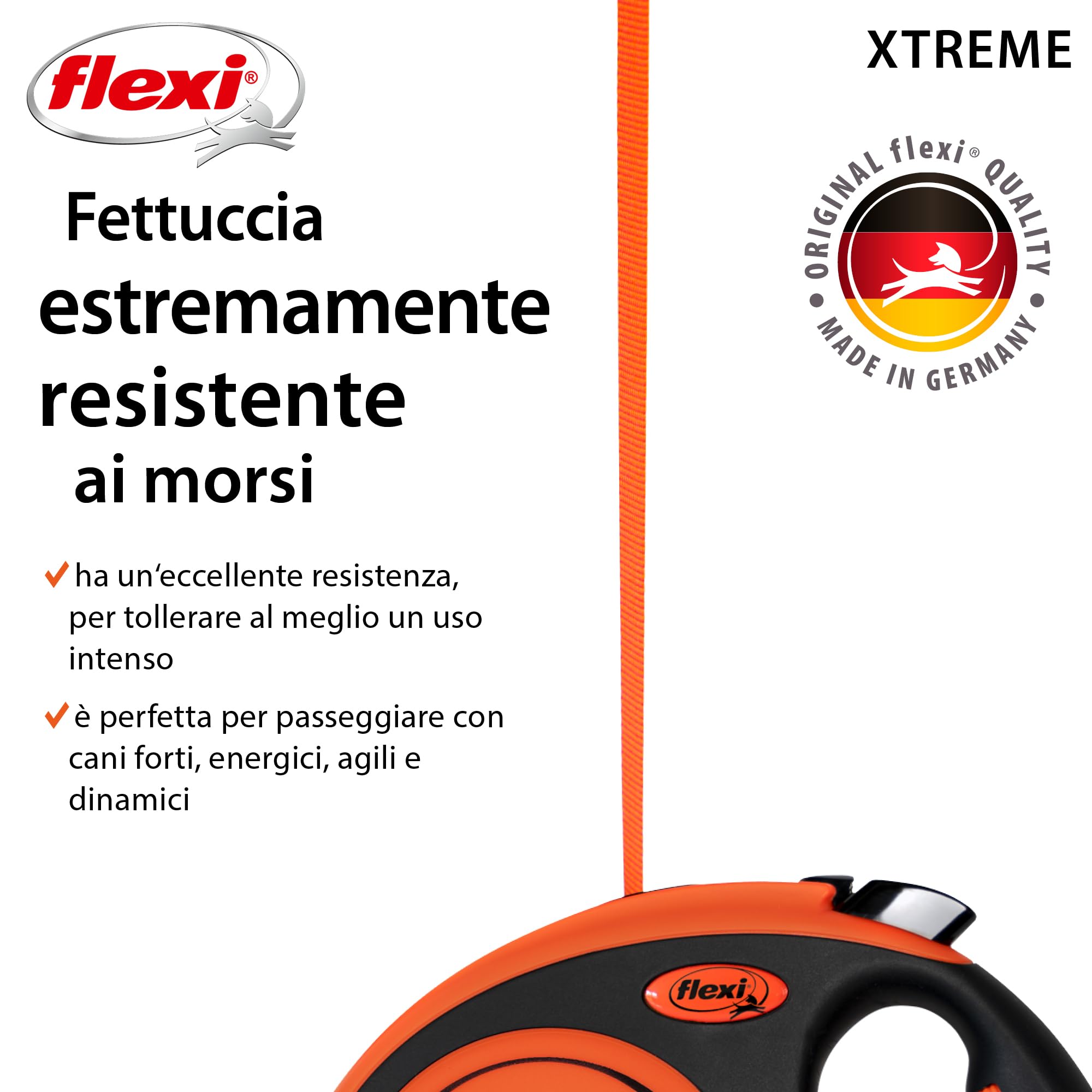 Guinzaglio Flexi Xtreme S, 5 m, cinghia, fino a 2 kg
