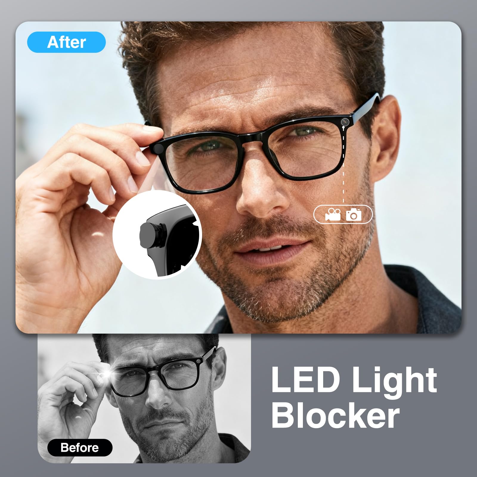 Amazon.co.jp: Ray-Ban Meta Glasss用LEDライトカバー 4個入り ライト