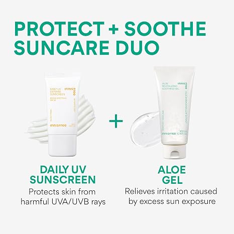 innisfree Aloe Vitalizing Soothing Gel | Hydrating Korean Face and Body Moisturizer | Soothe Dryness and Sunburns