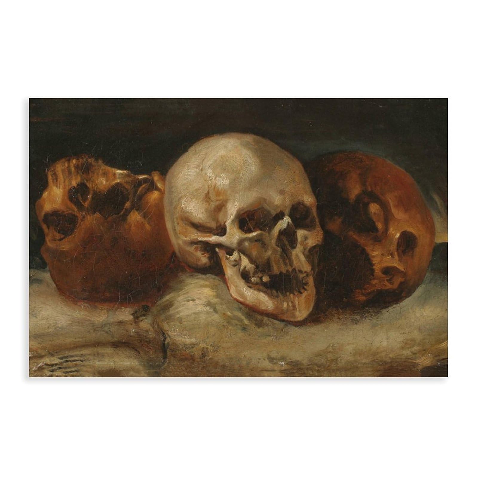 WCYB The Three Skulls by Théodore Géricault Posters Prints Canvas Deco Paintings Wall Art Unframe 20" L X 30" W