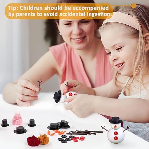 Miniatura 5 de Kit de manualidades de muñeco de nieve de 600 piezas para niños, construye un kit de muñeco de nieve para recuerdos de fiesta, actividades de