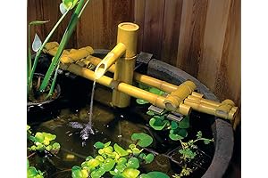 EnviraScape Adjustable Pouring Bamboo Water Fountain, Extends from 18 to 30 inches