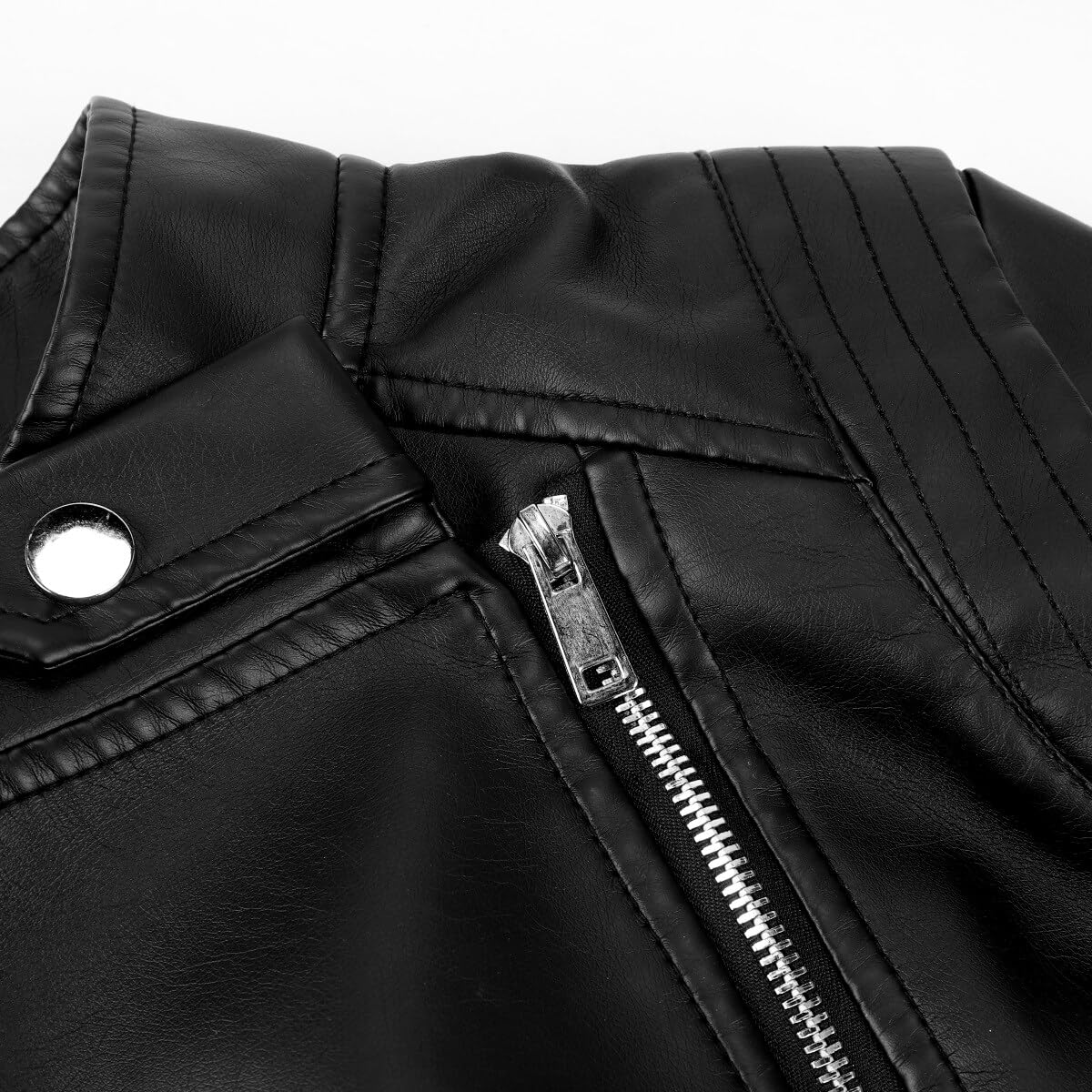 YYNUDA Giacca da donna in pelle con chiusura lampo, antivento, colletto alto, giacca da motociclista per primavera e autunno