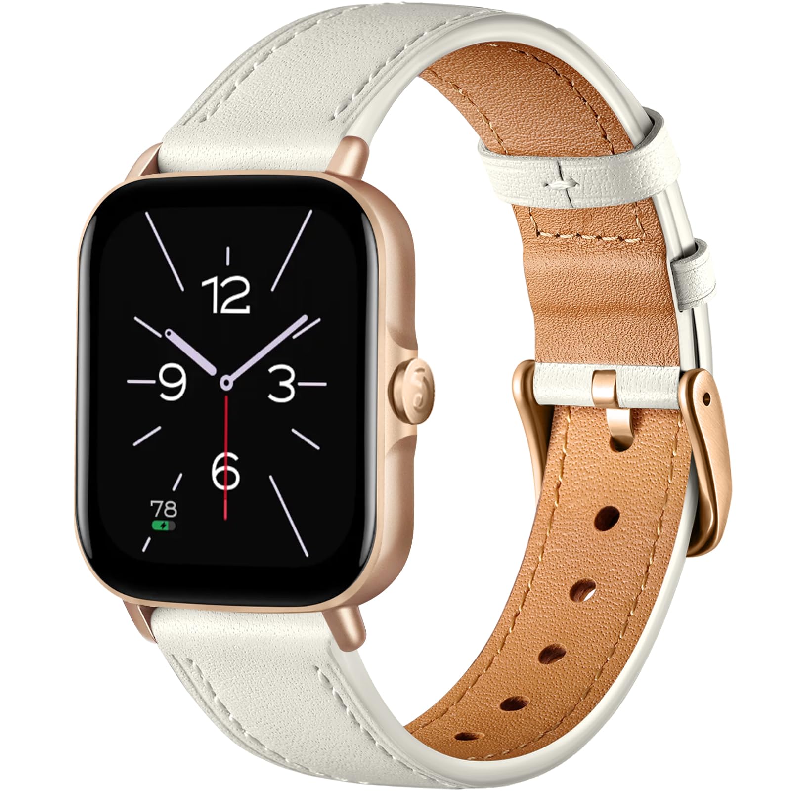 Oielai 20mm Correa Compatible con Amazfit GTS 4/GTS 4 Mini/GTS 3/GTS 2 2e/GTS 2 Mini/GTS, Piel Auténtica Correa Reloj para Amazfit Bip 3 Pro/Bip 3/Bip U Pro/Bip U/Bip S para Hombre Mujer