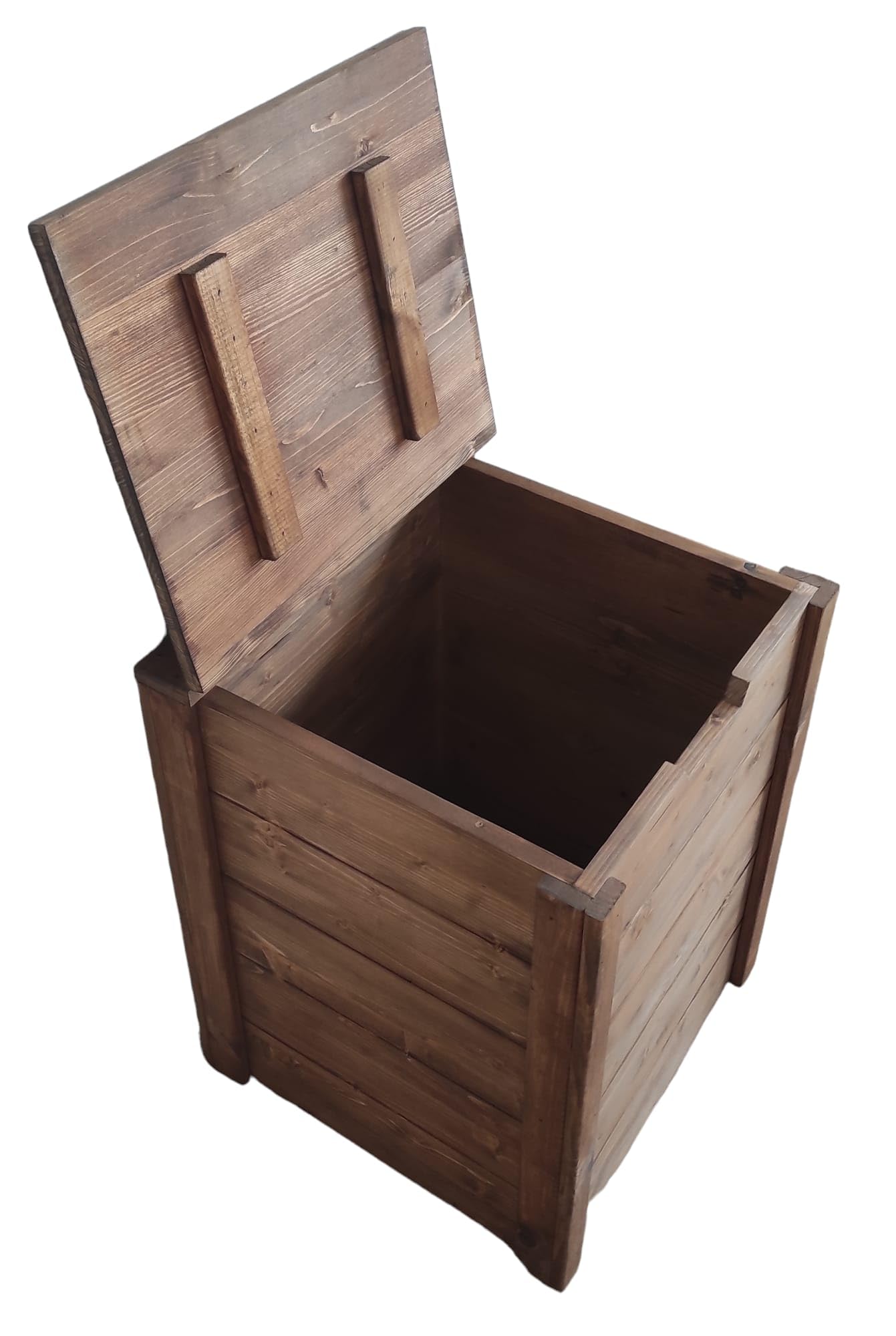 TOTAL WOOD 2012 CASSAPANCA IN LEGNO, Contenitore in Legno, Baule Esterno Interno 45x45x60H CM noce scuro